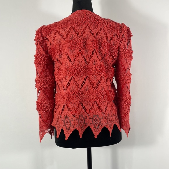 Pretty Angels, Button up Cardigan Blazer, Rose buttons, Small, Salmon, Red,Pink - Picture 3 of 11